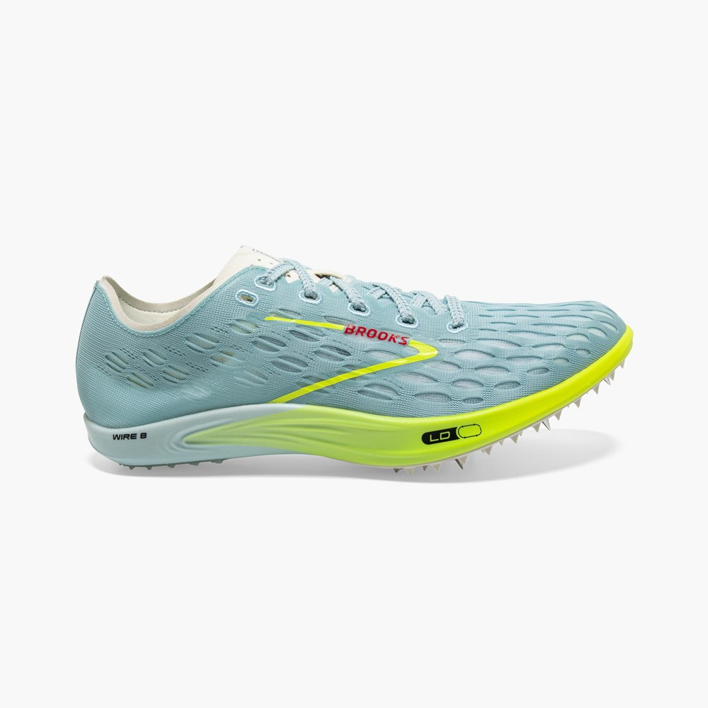 Chaussure Running Brooks Wire V8 Long Distance Track Spikes Bleu Rouge Femme | YGK-0016127